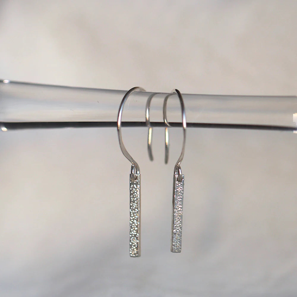Diamond Dusted Bar Earrings