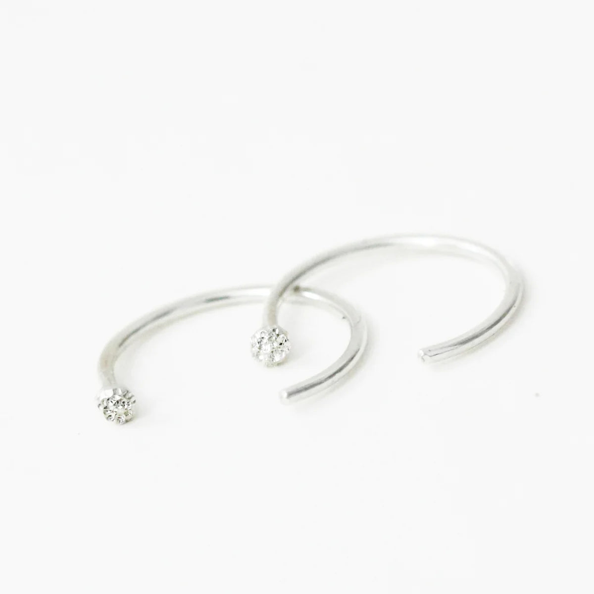 Diamond Dusted Fleck Huggies Earrings