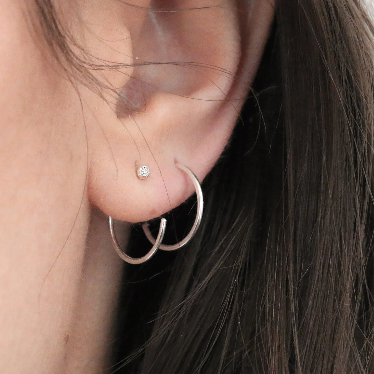 Diamond Dusted Fleck Huggies Earrings