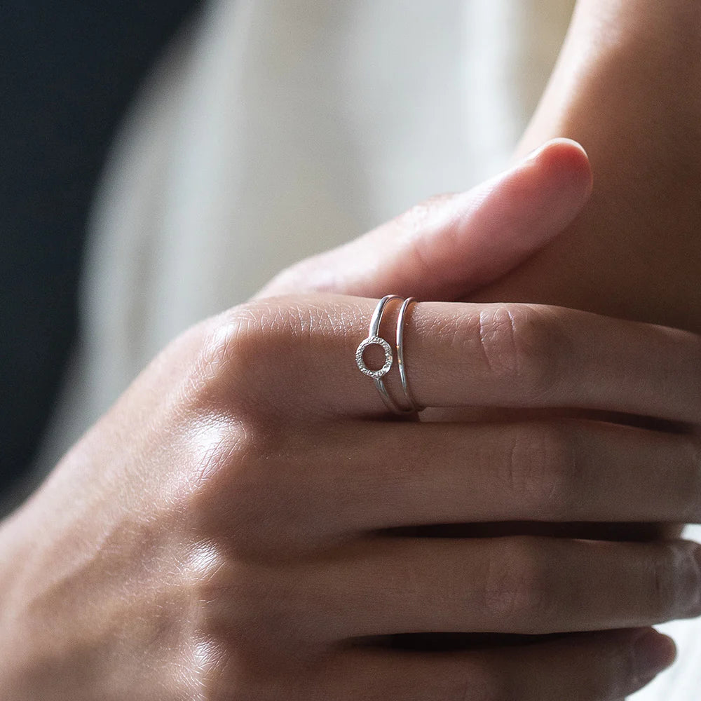 Diamond Dusted Mini Karma Ring