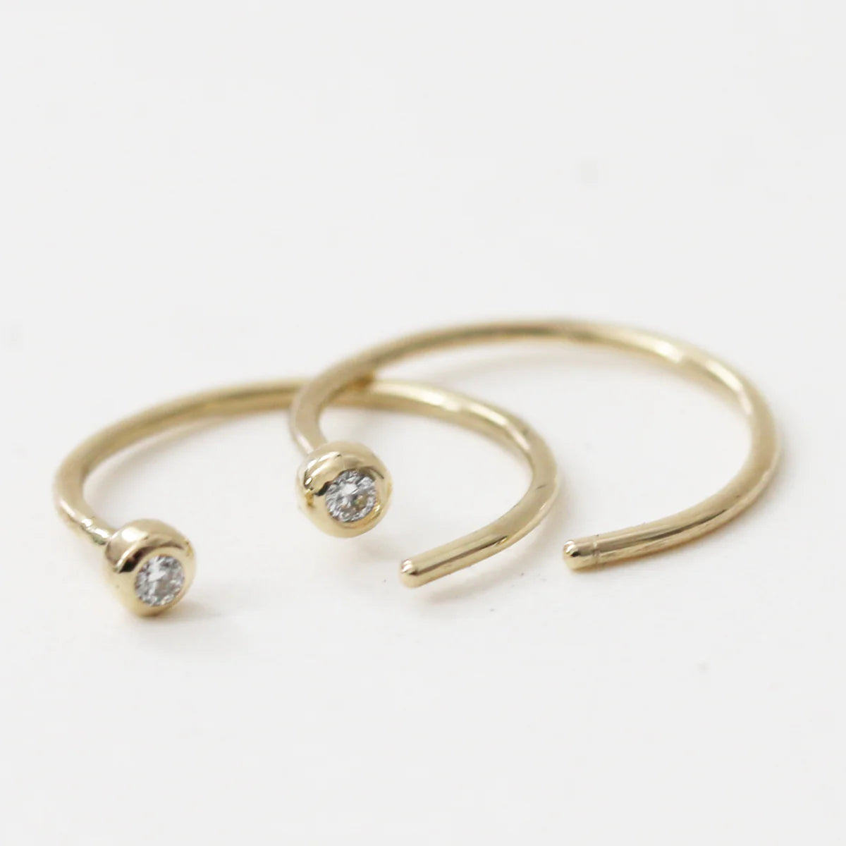 Diamond Fleck Huggies Earrings