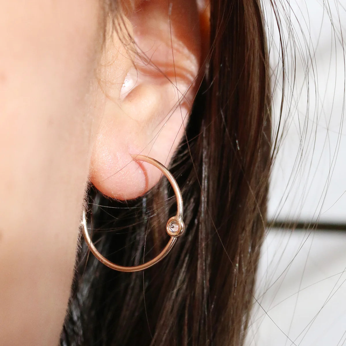 Diamond Pivot Hoops Earrings