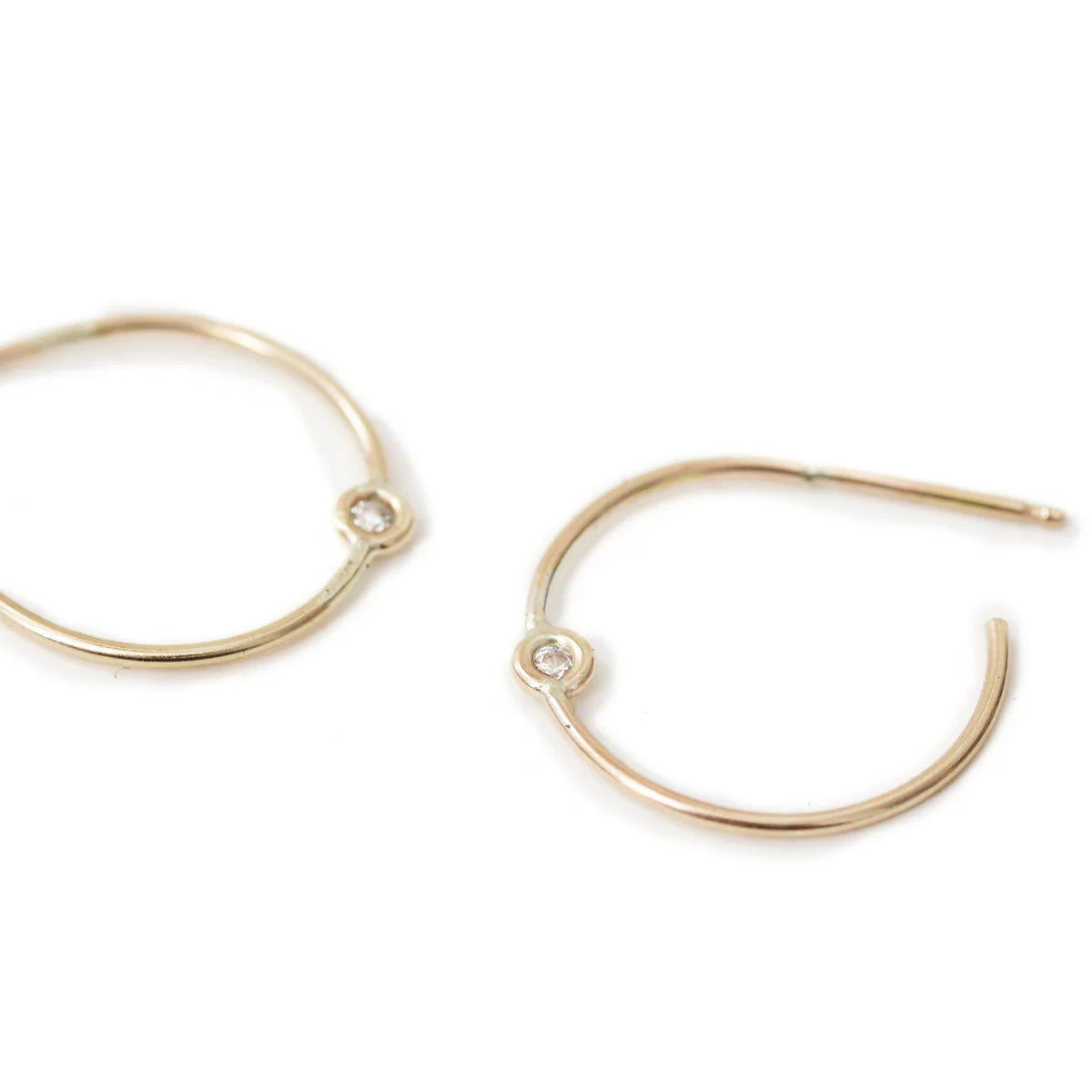 Diamond Pivot Hoops Earrings
