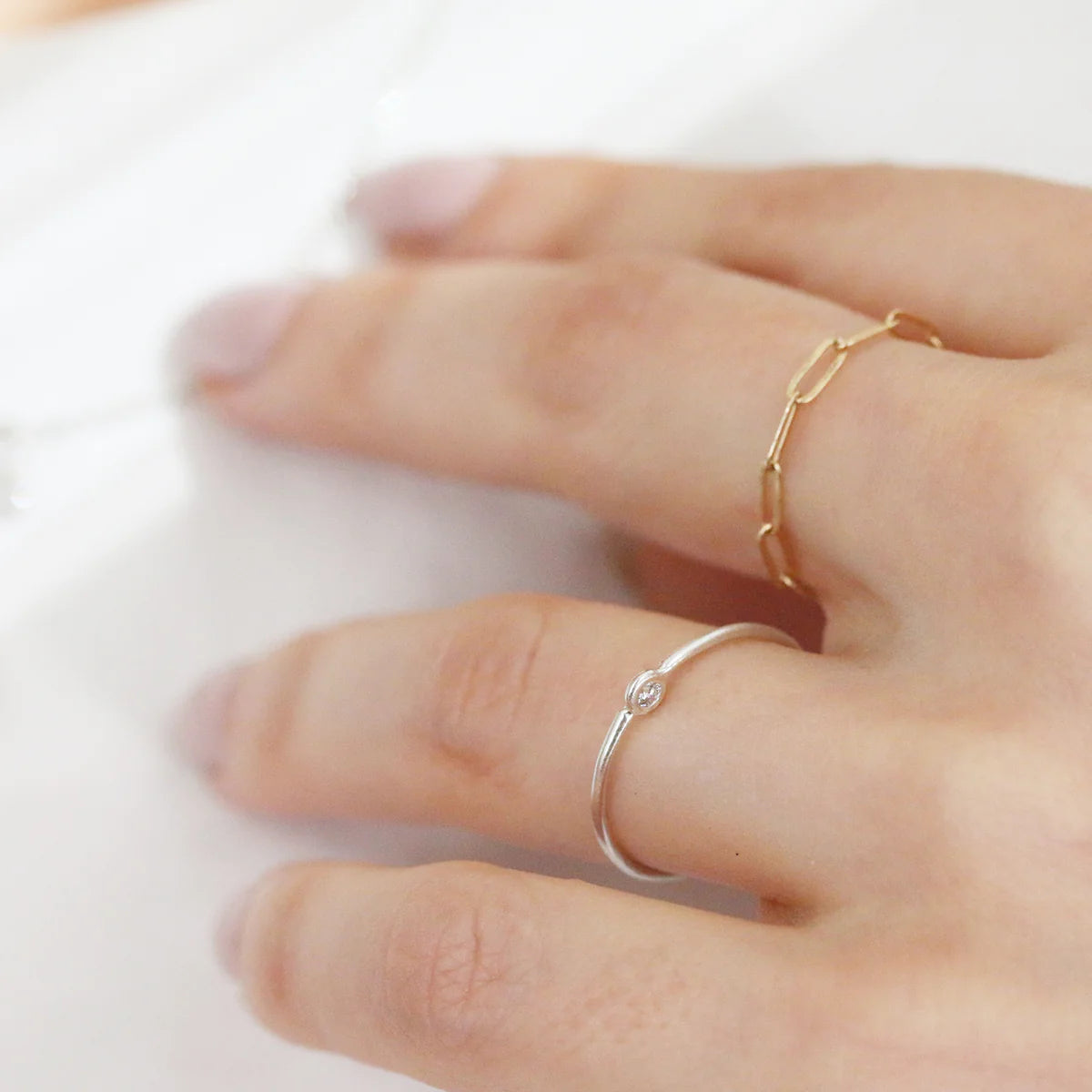 Diamond Pivot Ring