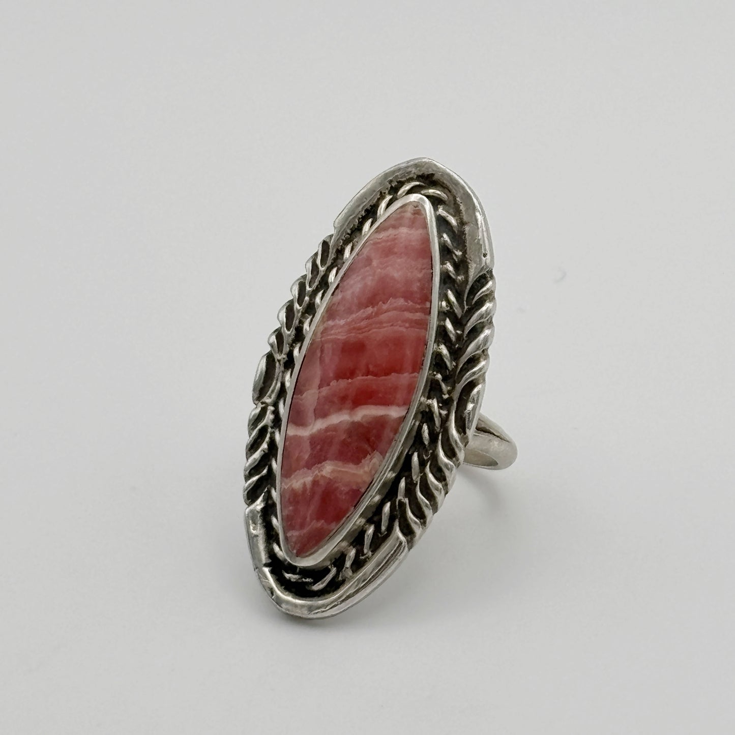 Pink Banded Rhodochrosite Ring
