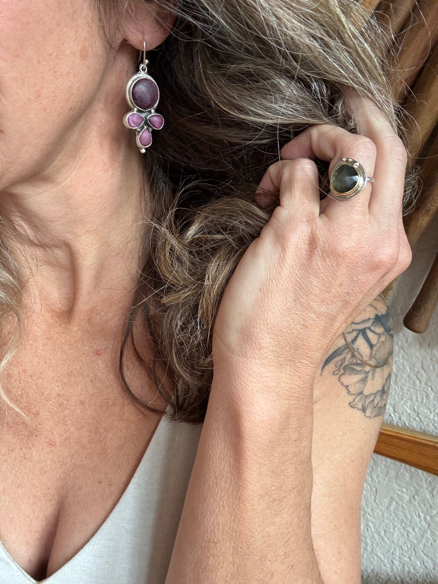 Purple Spiny Oyster Earrings
