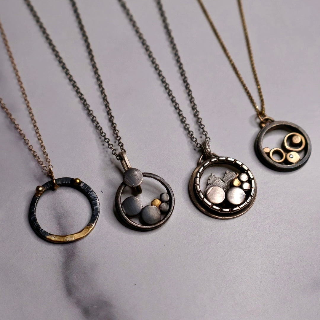 Bubble Mountain Gold Dot Necklace