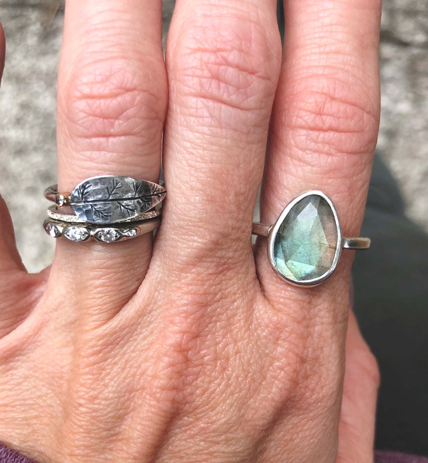 Silver Leaf Ring