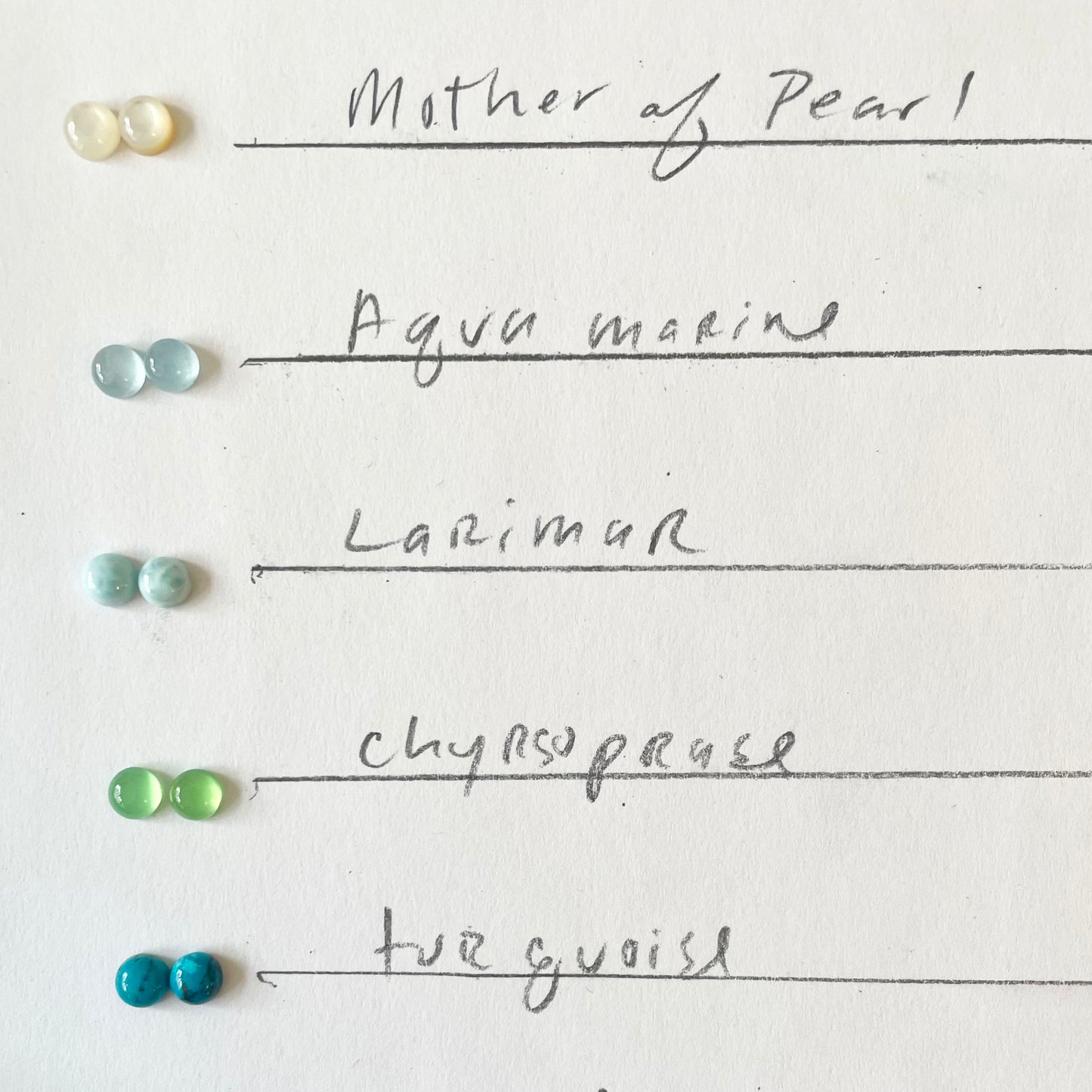 Gemstone Sleeping Hoops