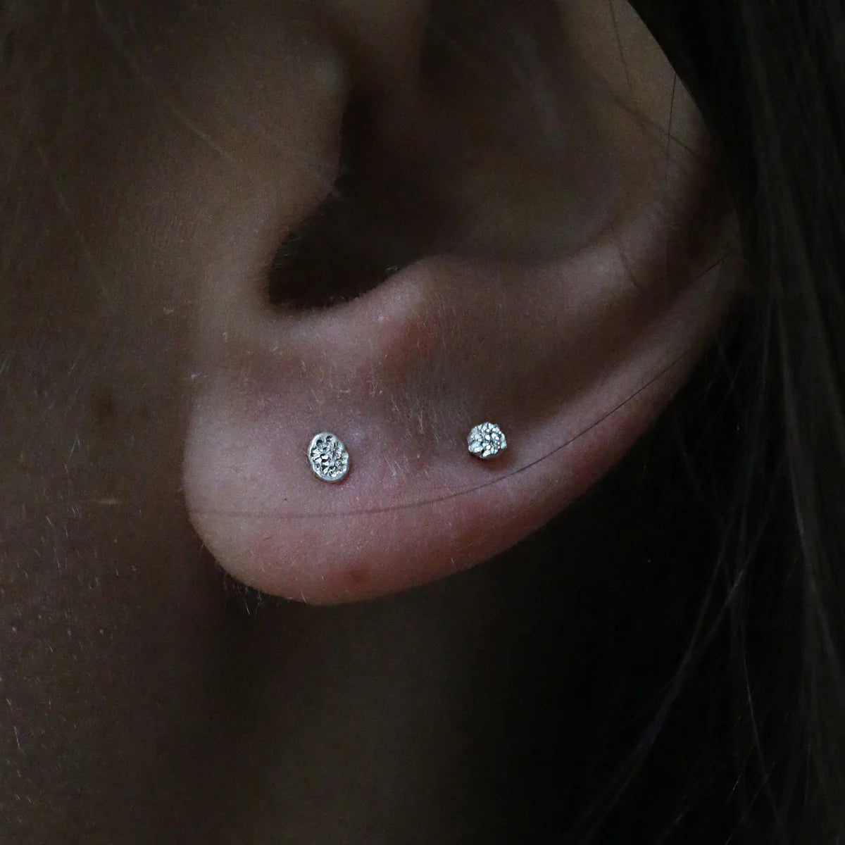 Diamond Dusted Oval Fleck Studs Earrings
