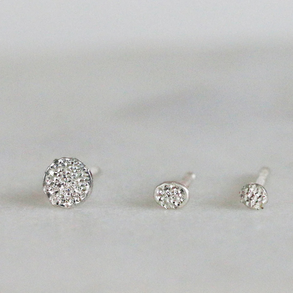 Diamond Dusted Oval Fleck Studs Earrings