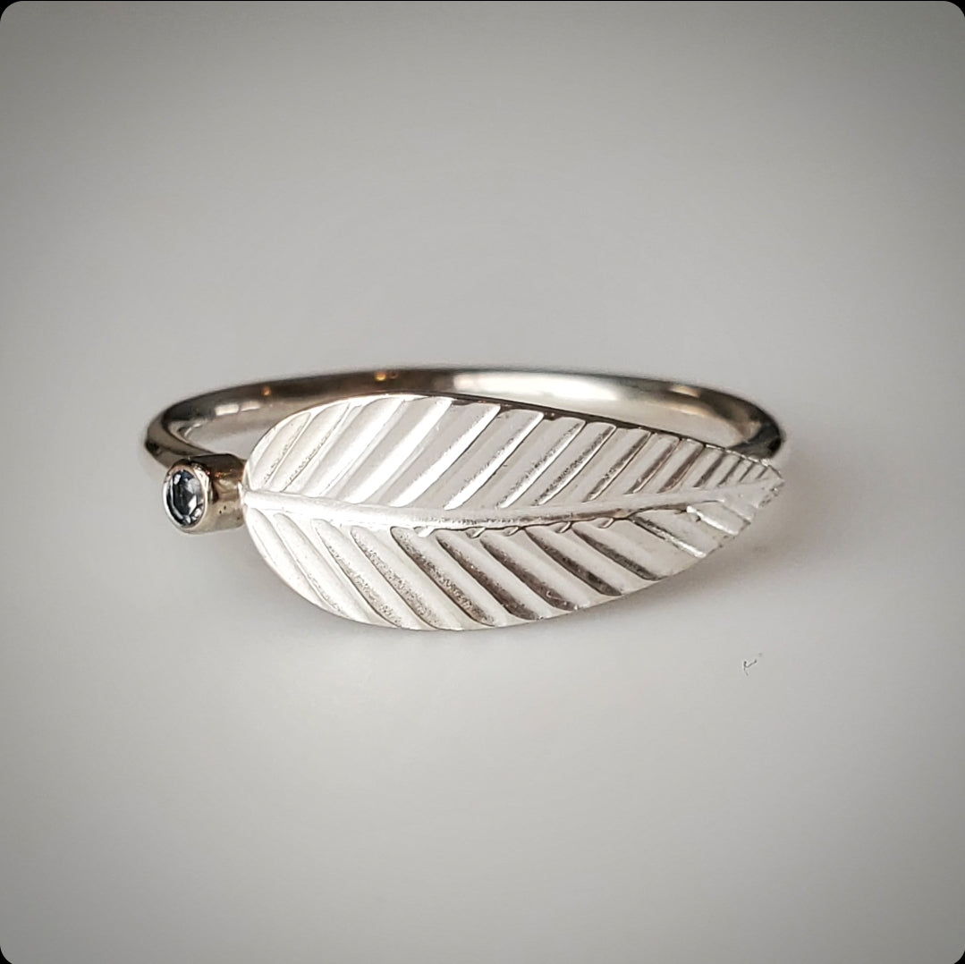 Silver Leaf Ring