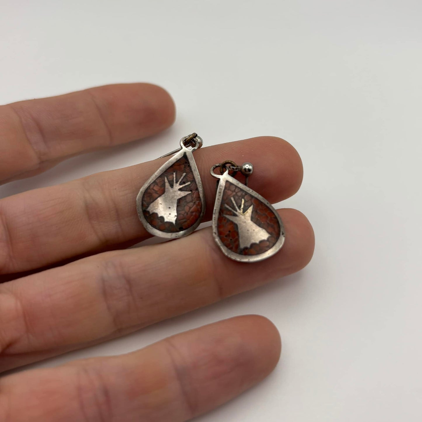 Coral Inlay Earrings