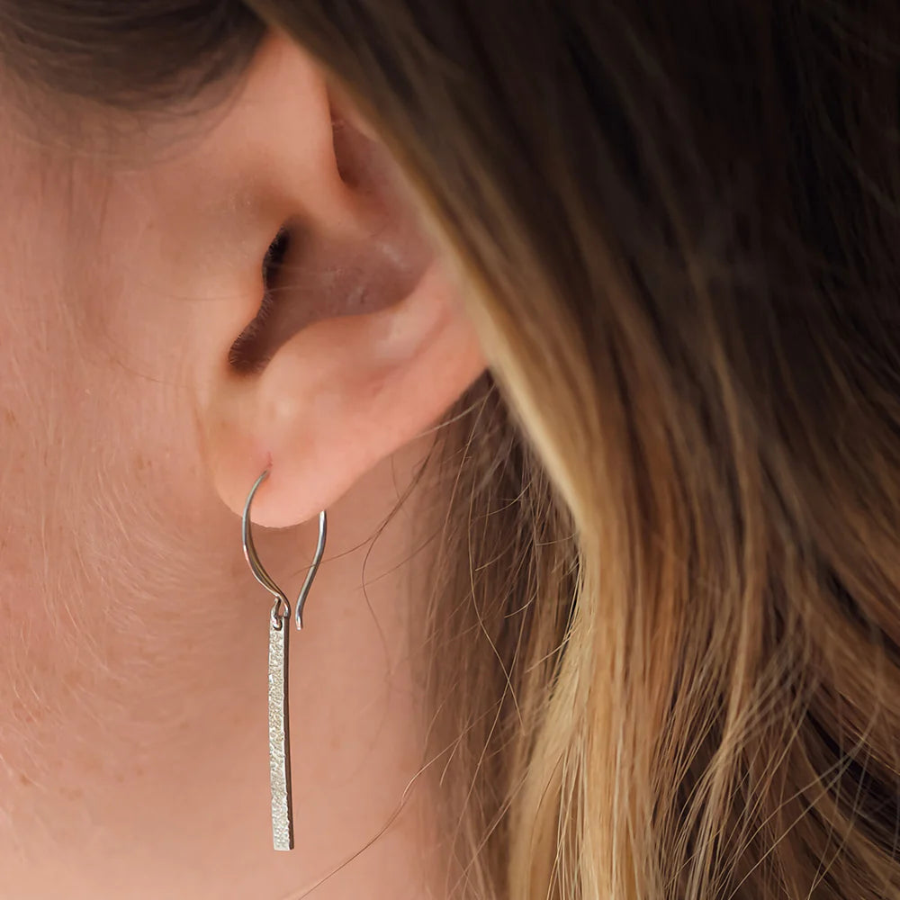 Diamond Dusted Bar Earrings