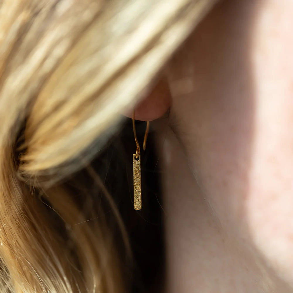 Diamond Dusted Bar Earrings