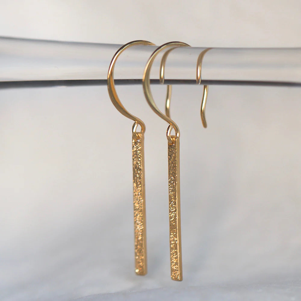 Diamond Dusted Bar Earrings