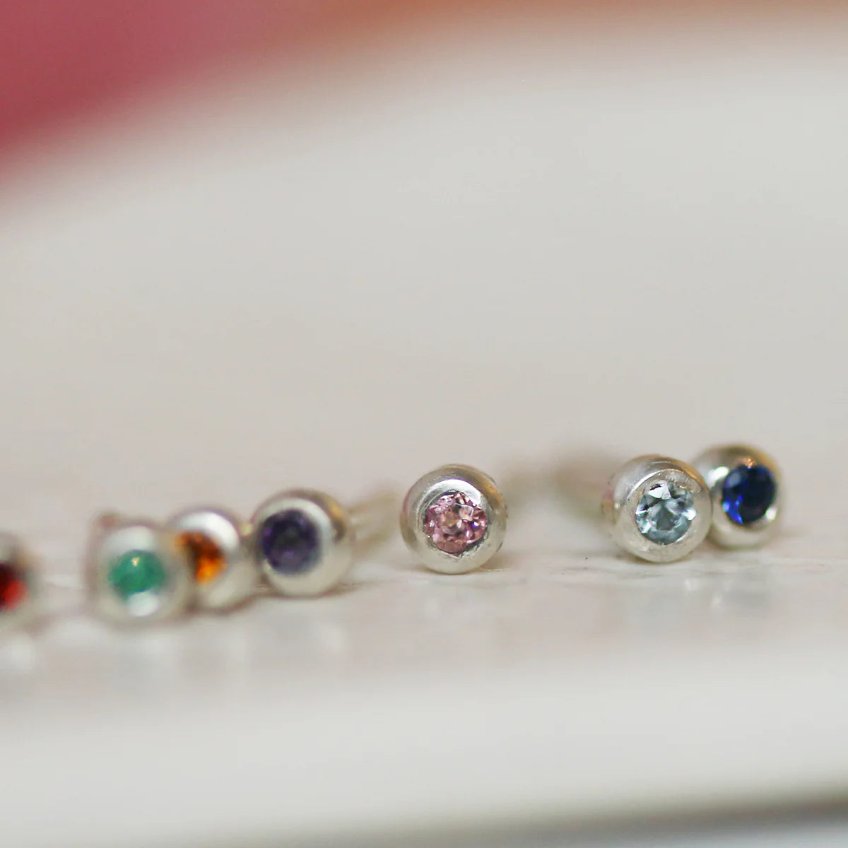 Gemstone Fleck Studs Earrings