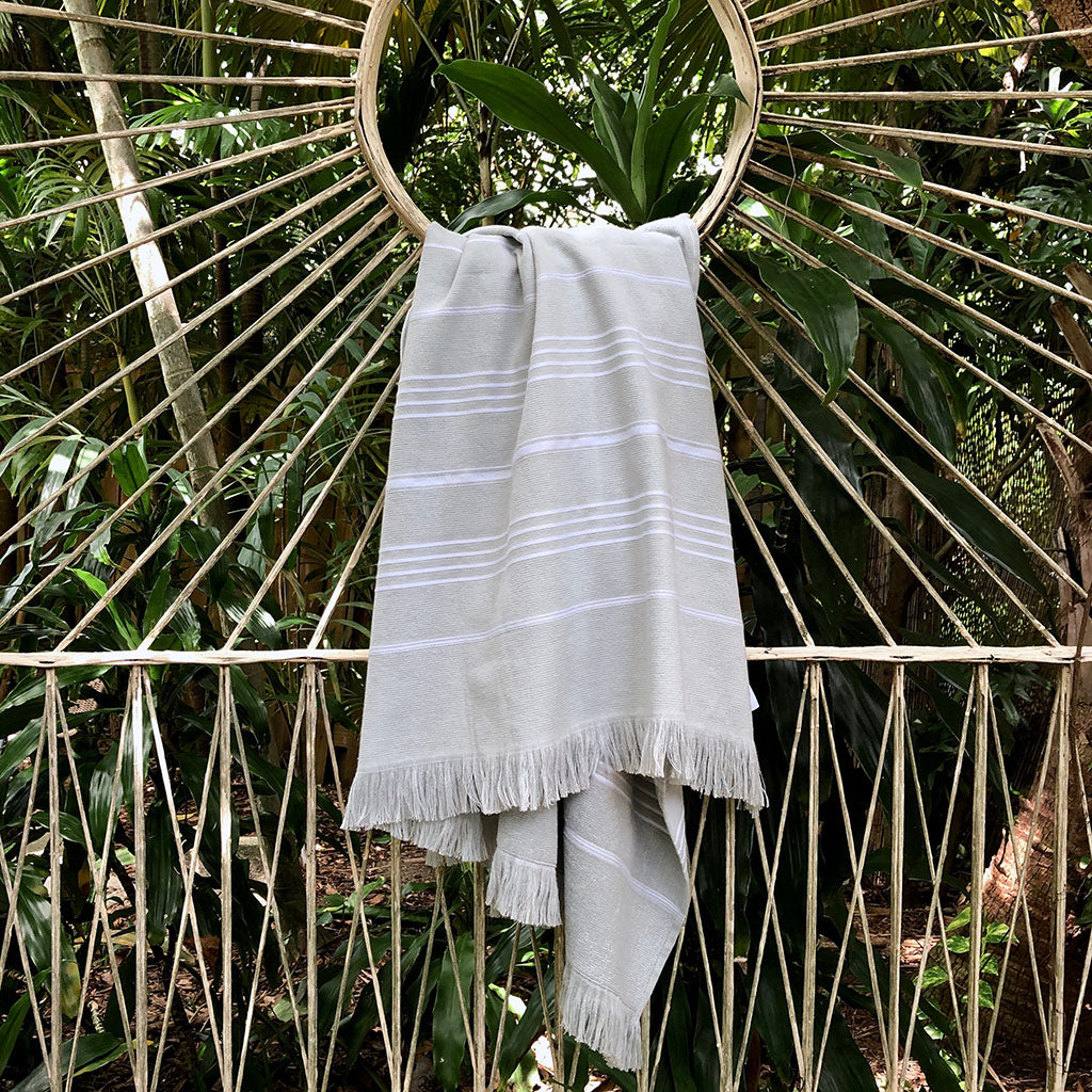 gray turkish towel handmade