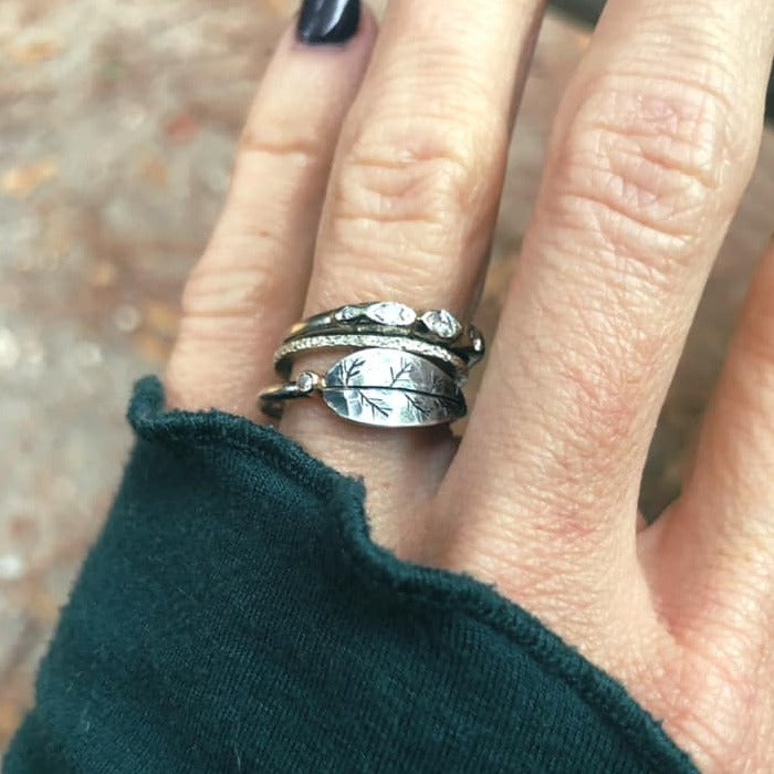 Silver Leaf Ring