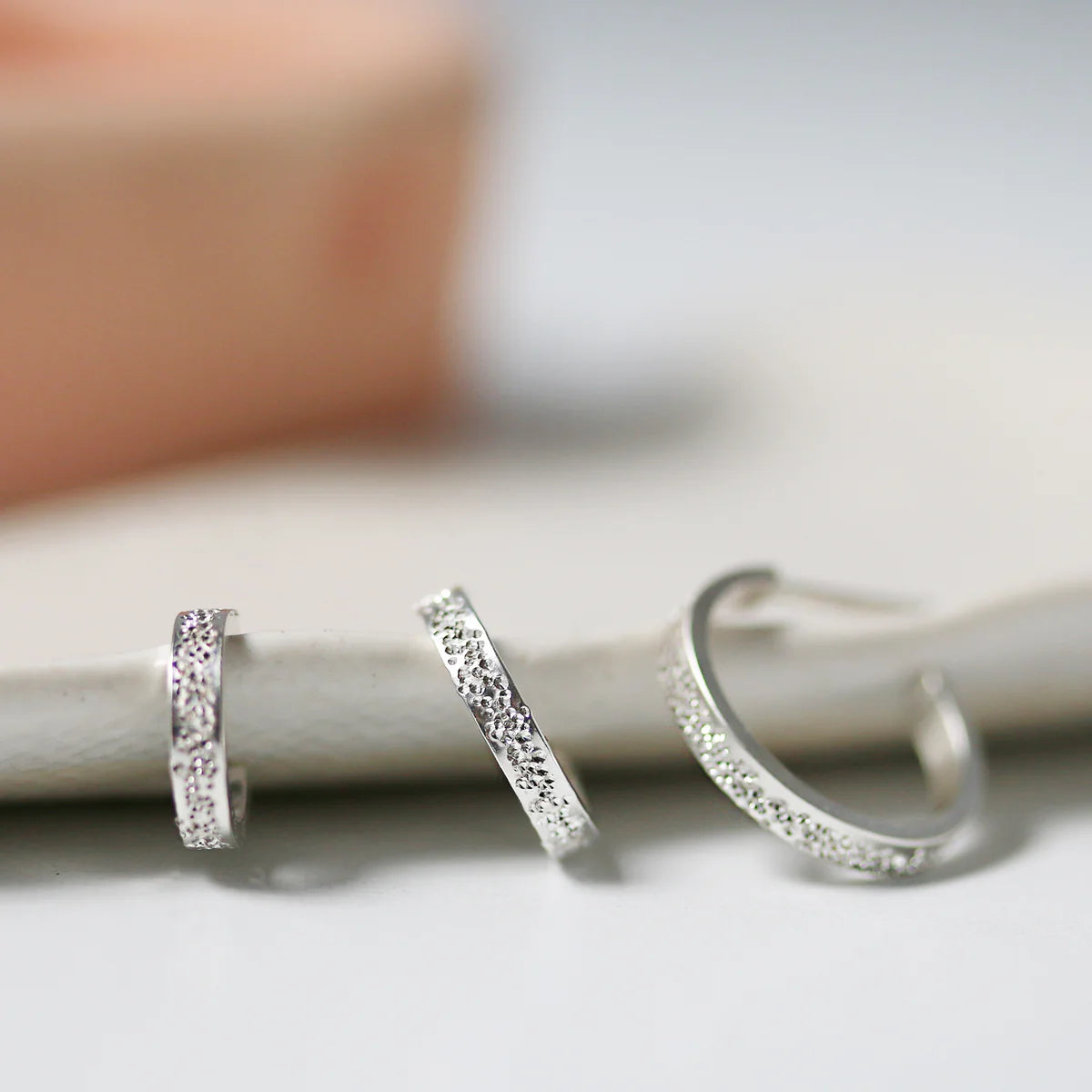 Diamond Dusted Bold Huggie Hoops