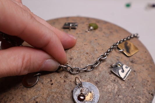 Flat Oval Charm Bracelet Chain