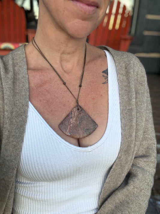 Otago Pink Rhodonite Fan