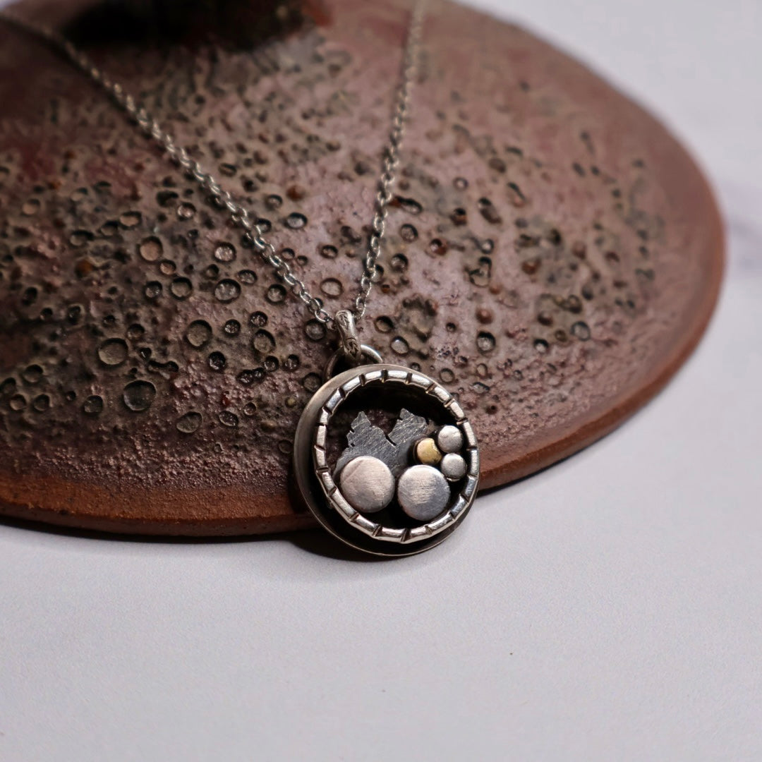 Bubble Mountain Gold Dot Necklace