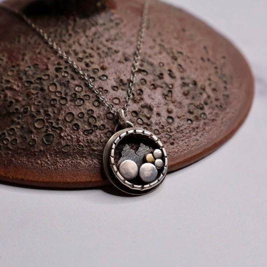 Bubble Mountain Gold Dot Necklace