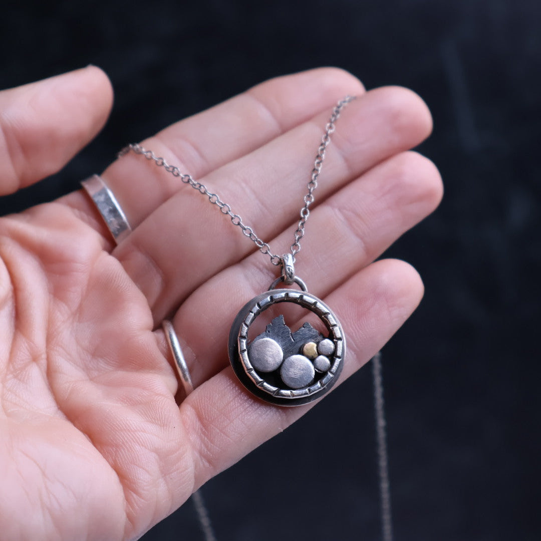 Bubble Mountain Gold Dot Necklace
