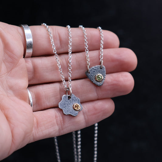 Textured Geometric Pendant & Earrings