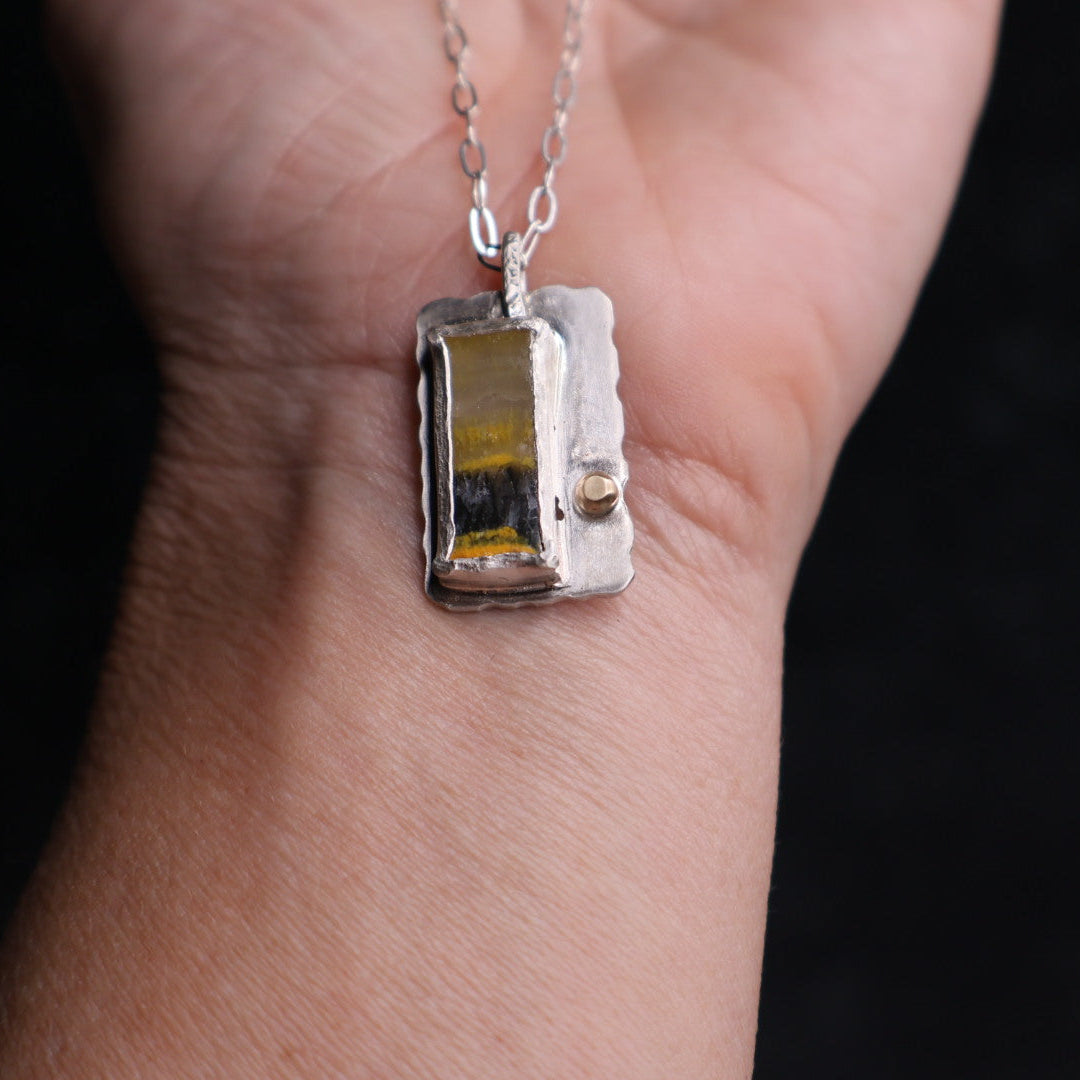 OOAK Offset Bumble Bee Jasper Pendant