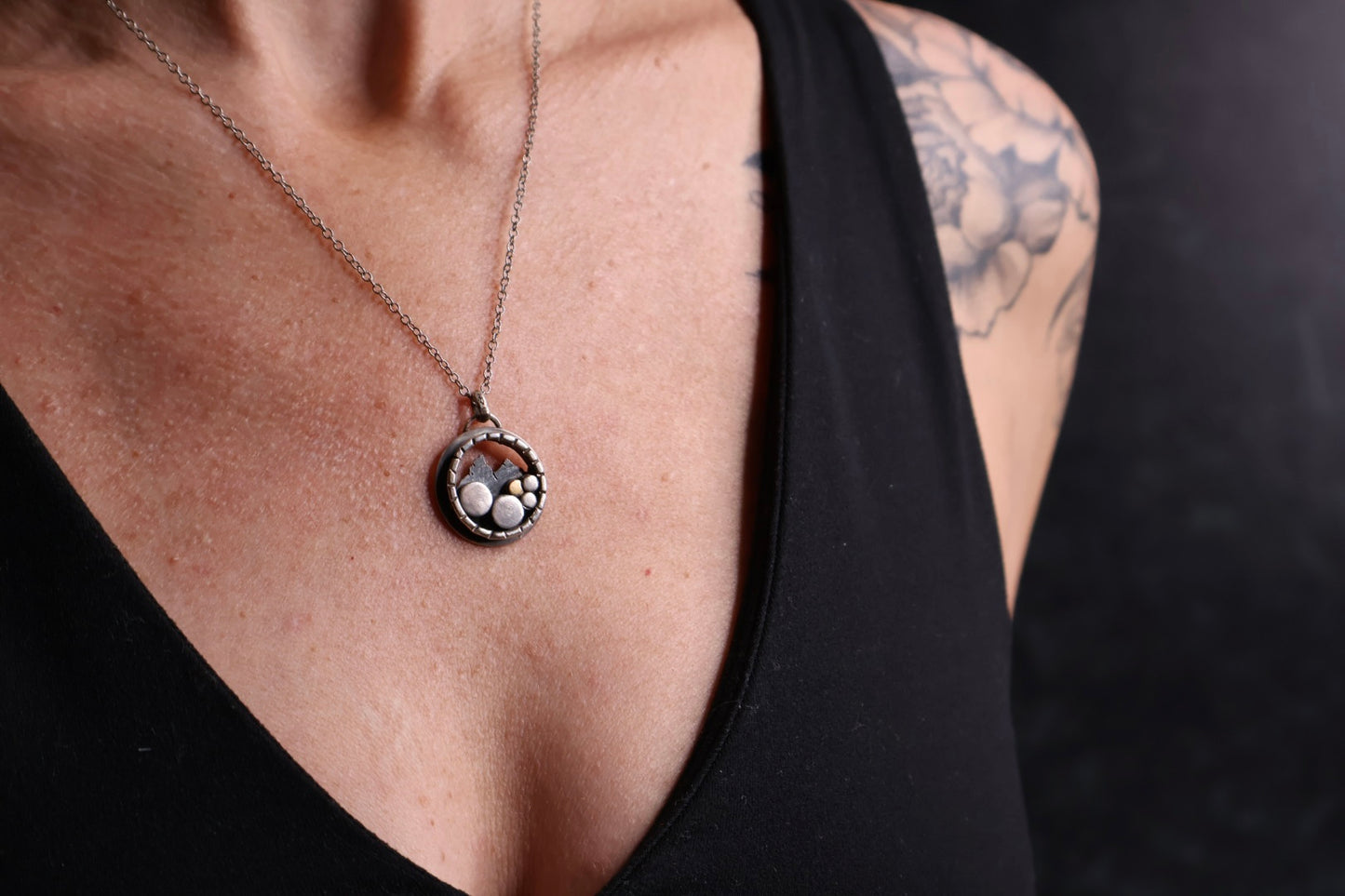 Bubble Mountain Gold Dot Necklace