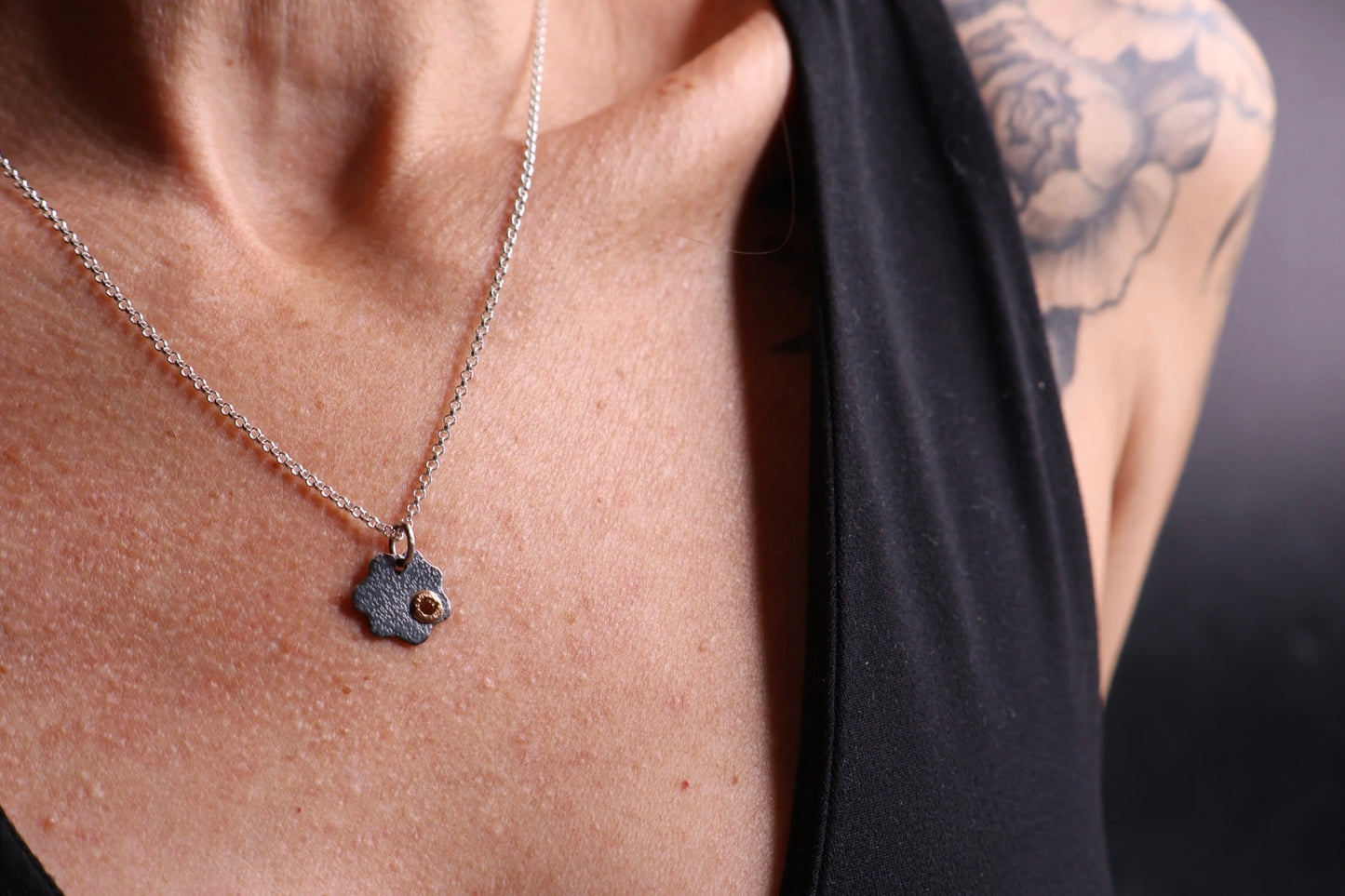 Textured Geometric Pendant & Earrings