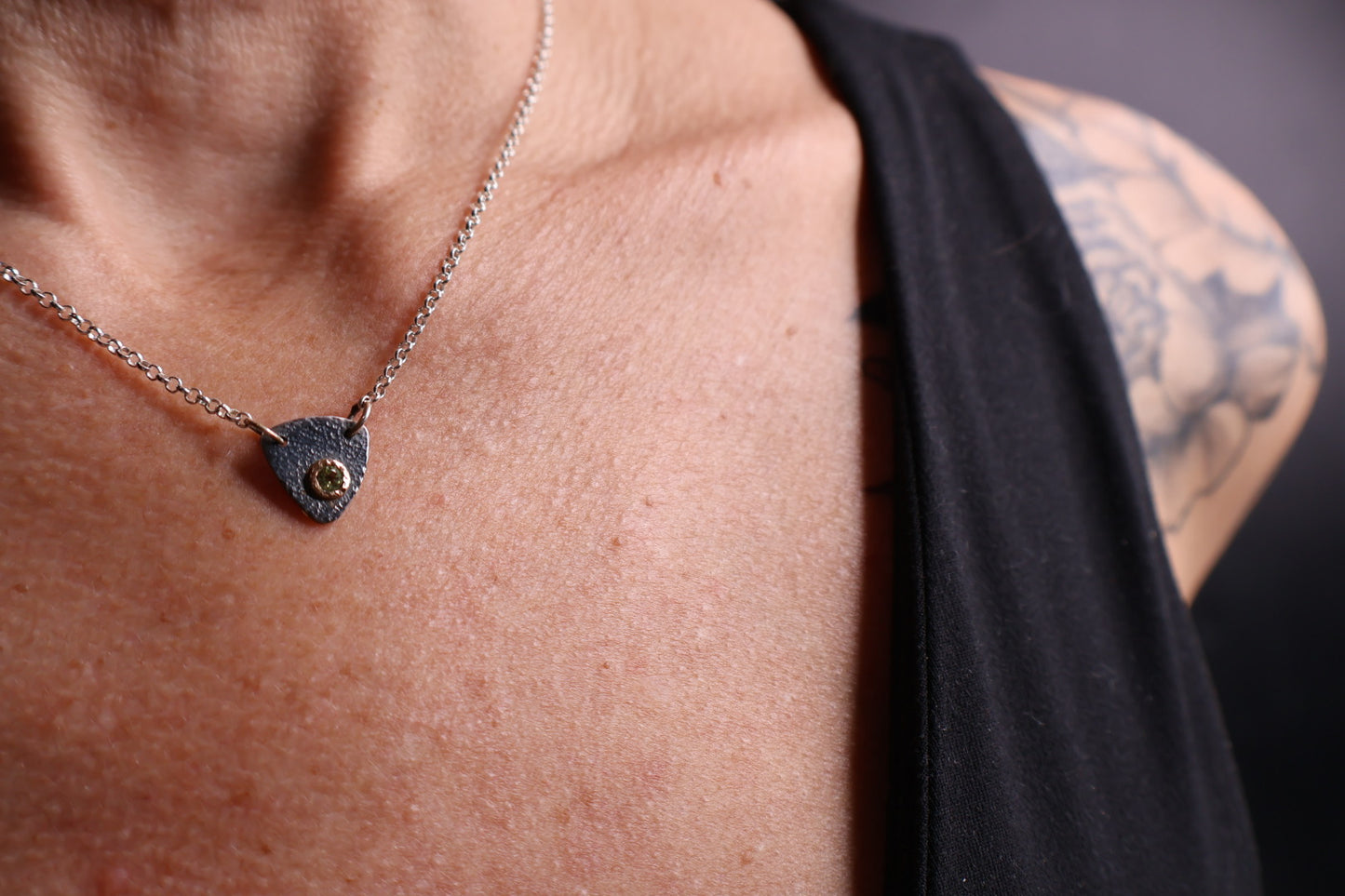 Textured Geometric Pendant & Earrings