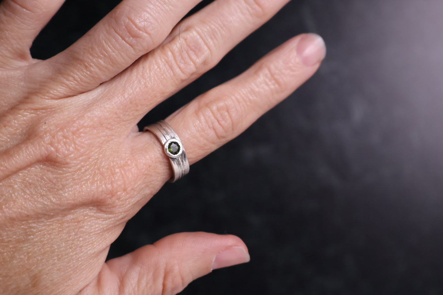 Tourmaline Wood Textured Band