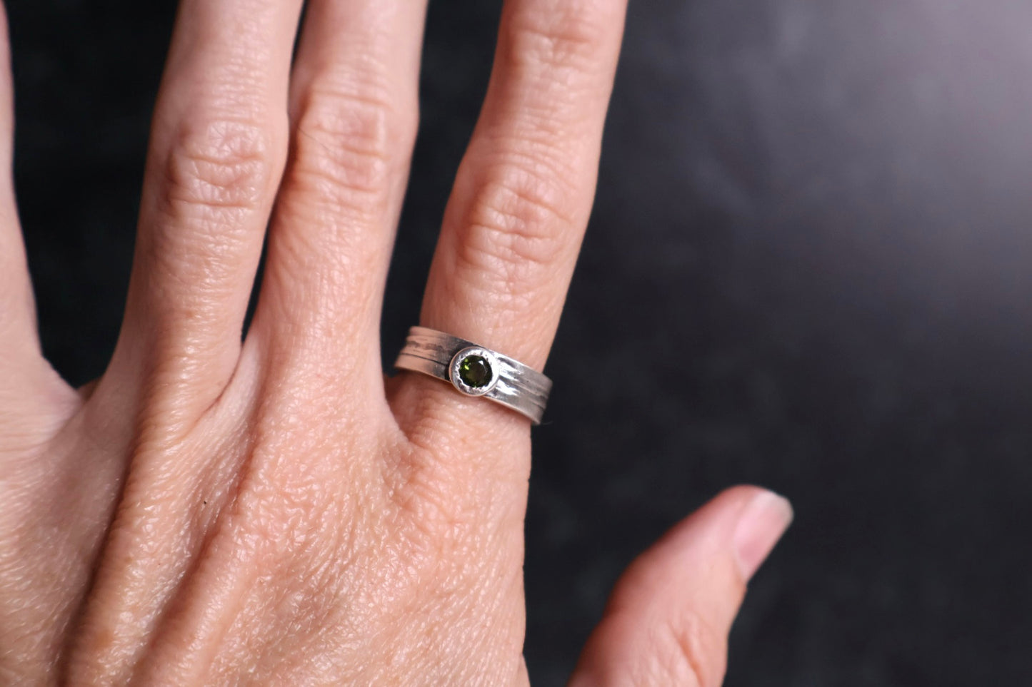 Tourmaline Wood Textured Band