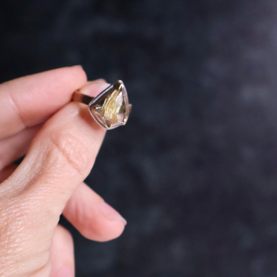 OOAK Rutilated Quartz Diamond Ring