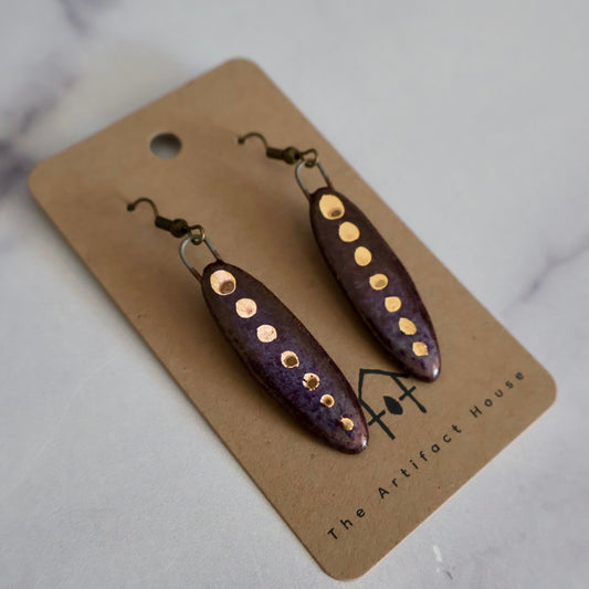 Plum Pods Gold Dots