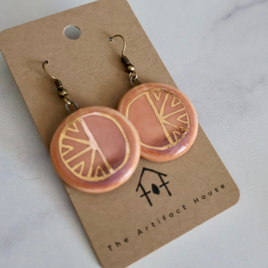 Salmon Pink Gold Circles