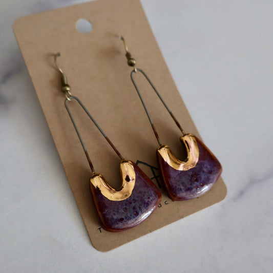 Plum Gold Collar Drops
