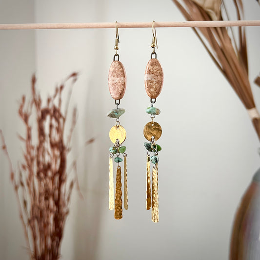 Earthy Golden Dangles