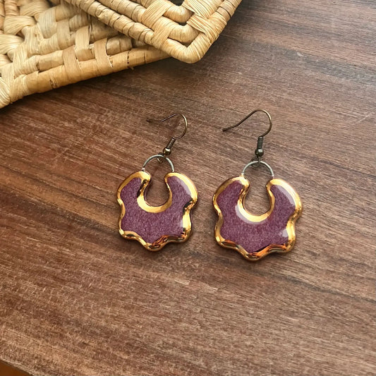 Large Maroon Flower Hoop
