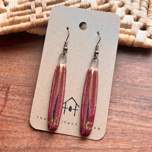 Maroon Strip Gold Design