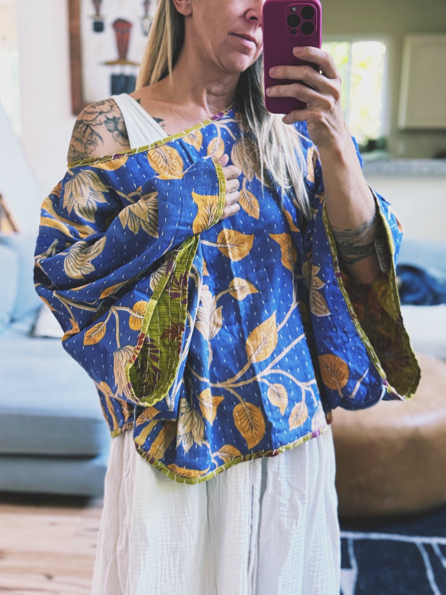 Kantha Poncho