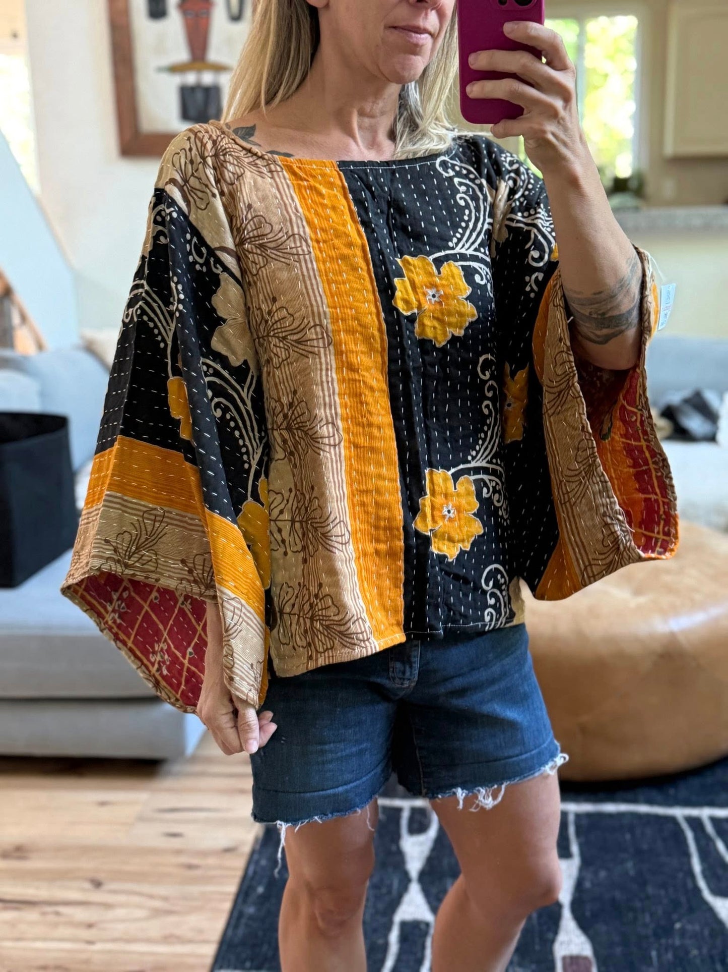 Kantha Poncho