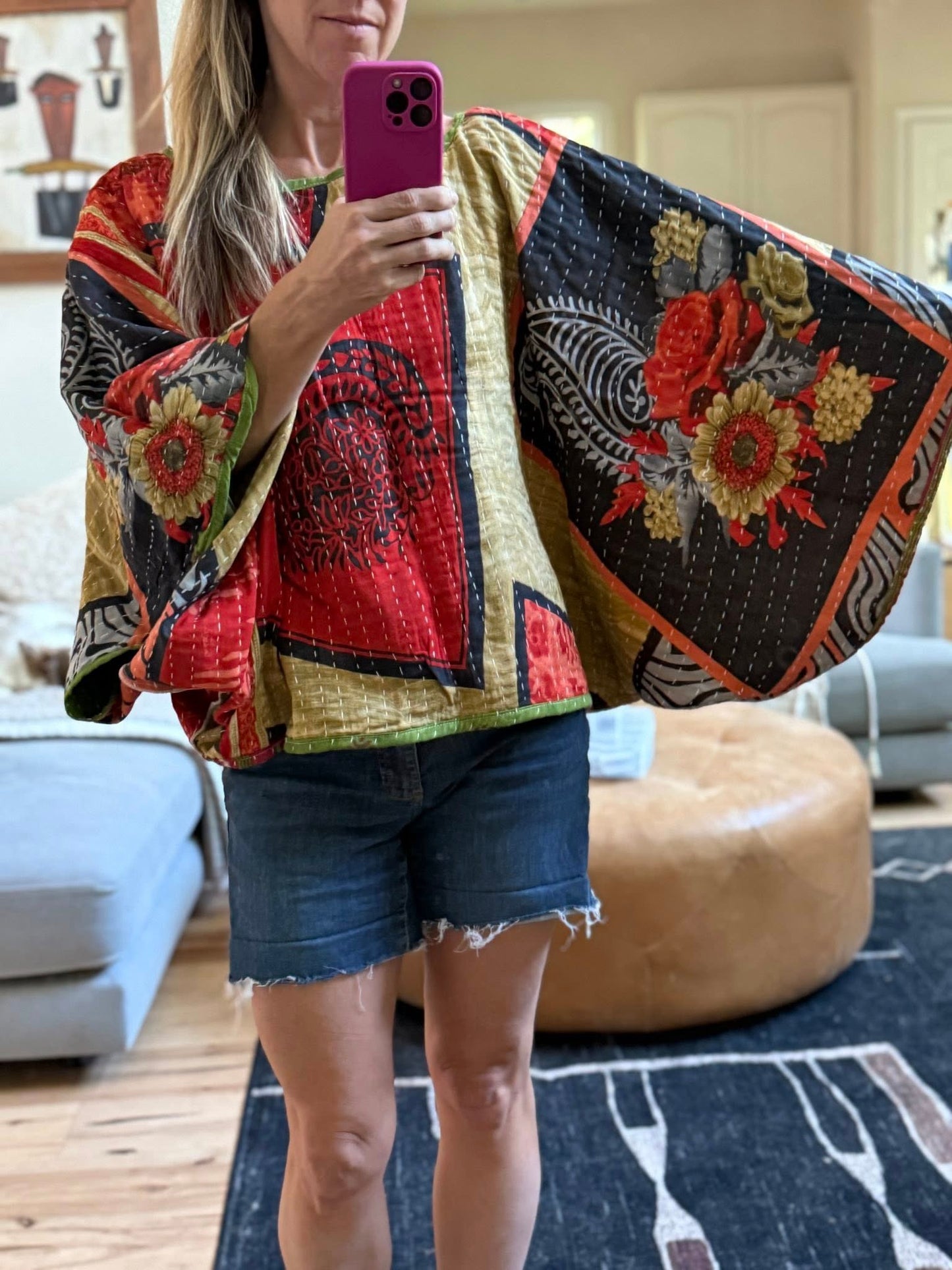 Kantha Poncho