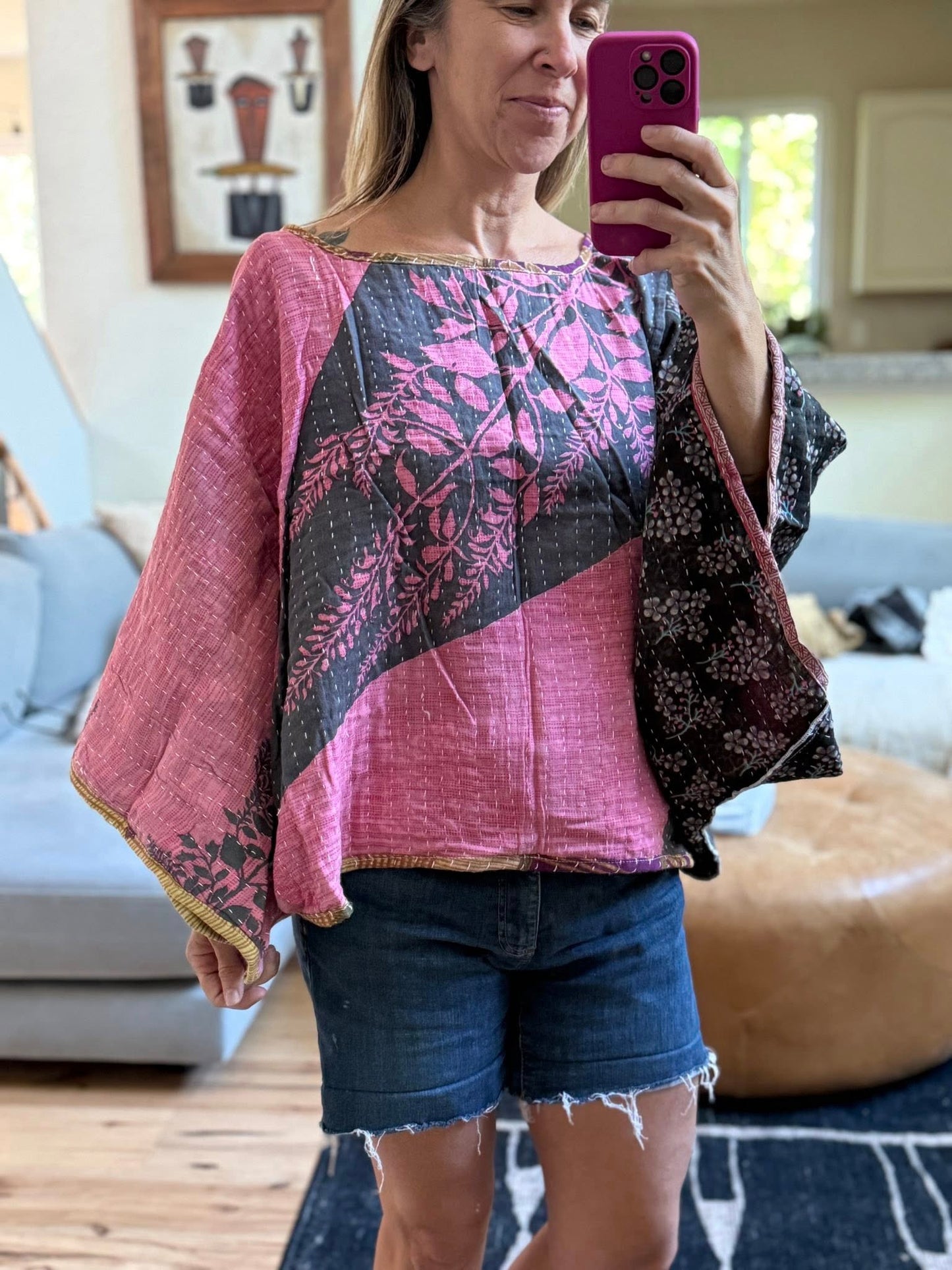 Kantha Poncho