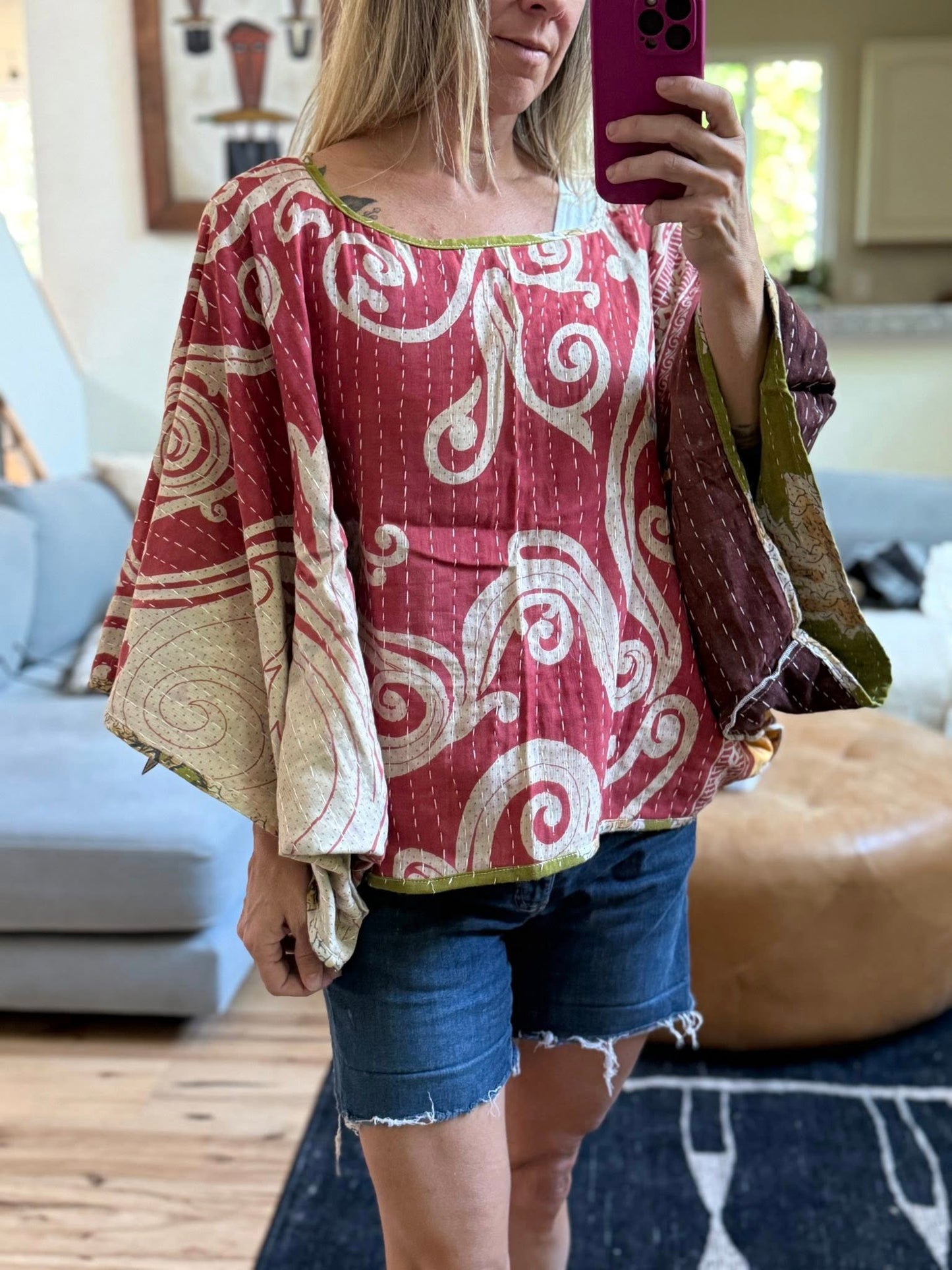 Kantha Poncho