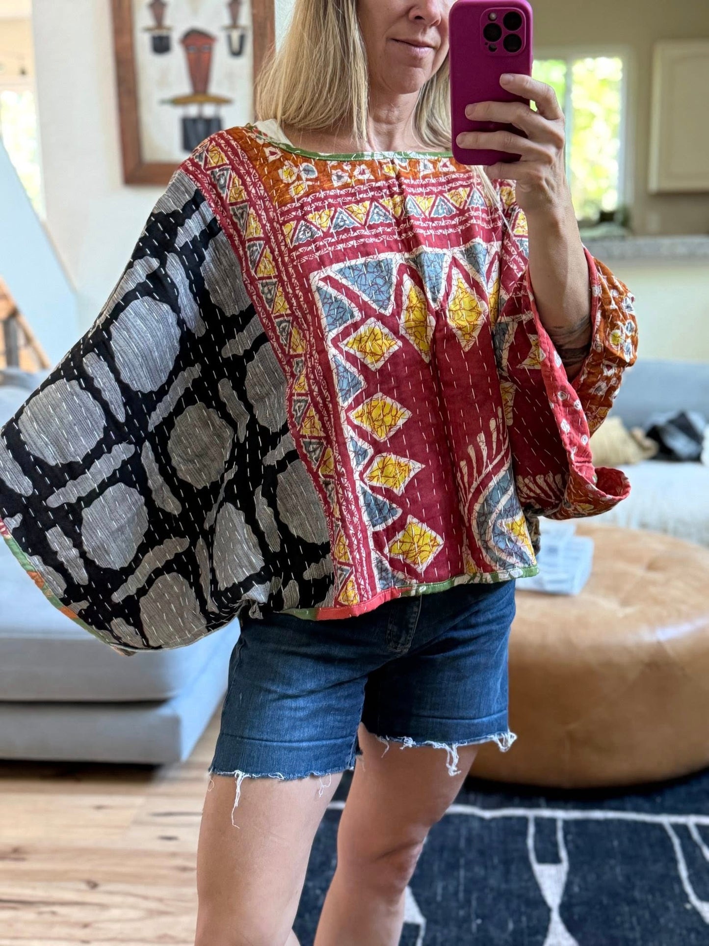 Kantha Poncho