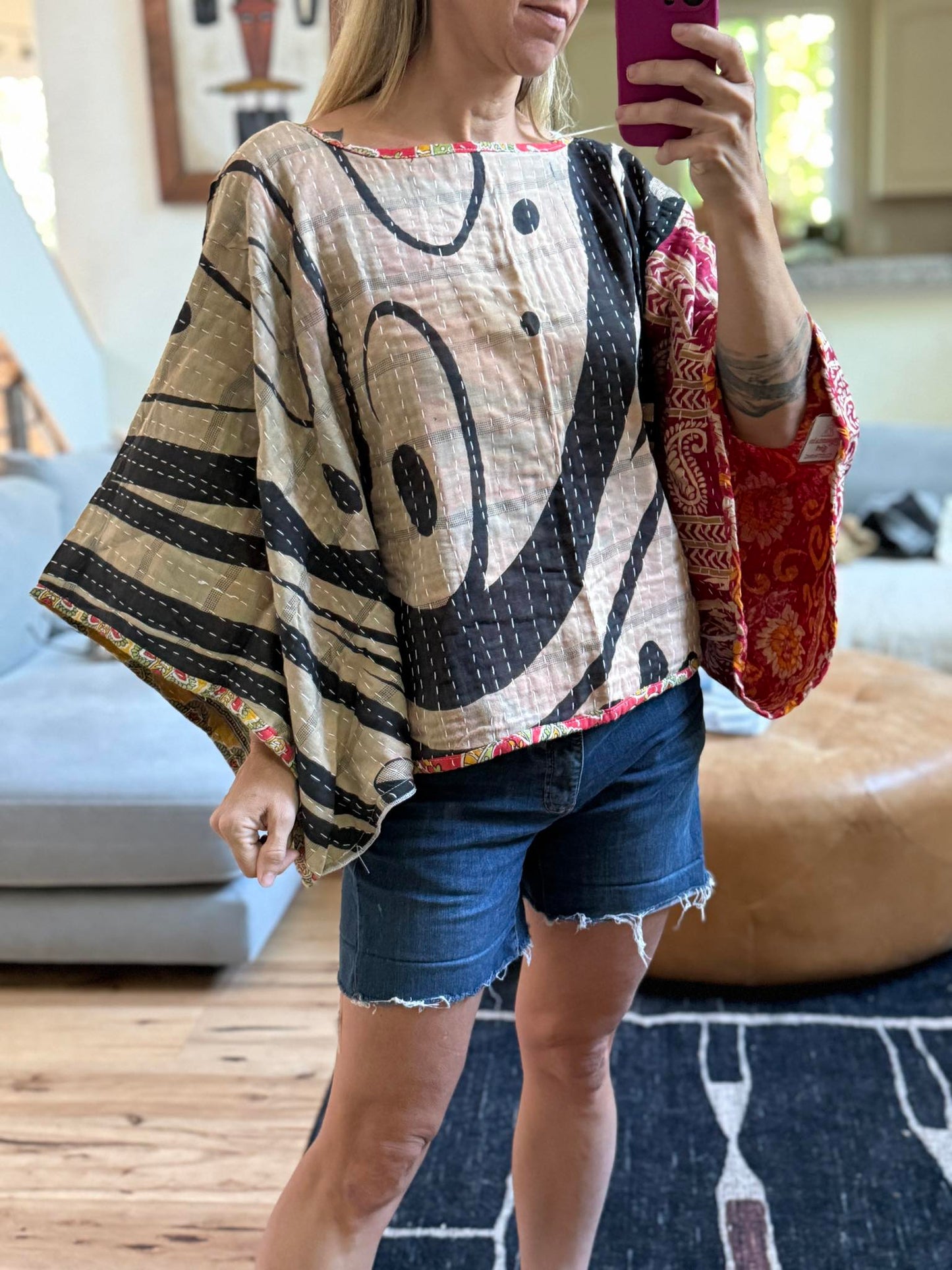 Kantha Poncho